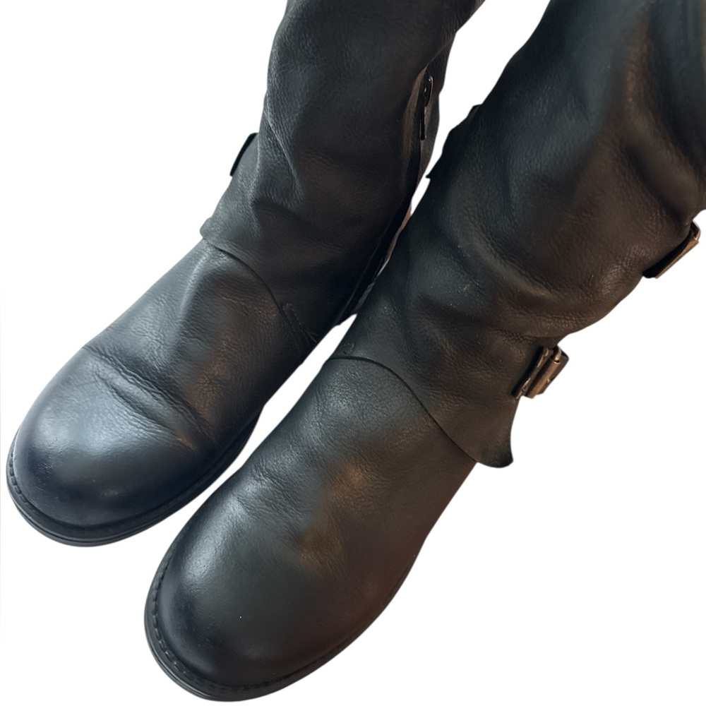 Black Buckle Combat Boots for Women - Picture 5 of 7